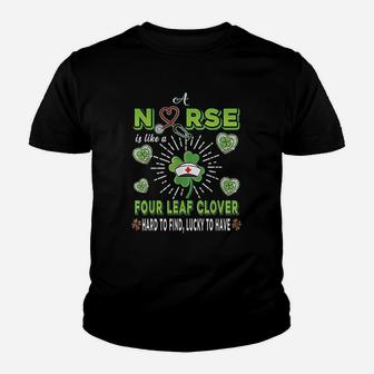 St Patricks Day Nurse Is Like A Four Leaf Clover Kid T-Shirt - Seseable