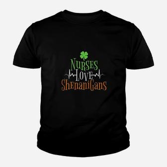 St Patricks Day Nurse Love Shenanigans Funny Kid T-Shirt - Seseable