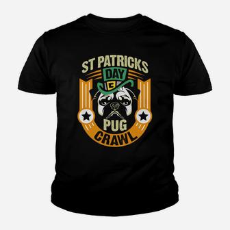 St Patricks Day Pug Crawl Kid T-Shirt - Seseable