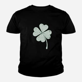 St Patricks Distressed Clover Lucky Charm Shamrock Kid T-Shirt - Seseable