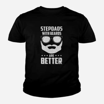 Stepdads With Beards Are Better Kid T-Shirt - Seseable