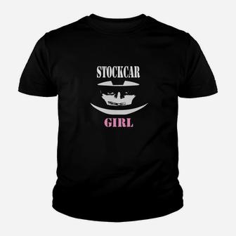 Stockcar Girl Schwarzes Kinder Tshirt mit Grafikdruck, Rennsport-Mode - Seseable