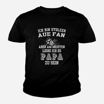 Stolzer Aue Fan & Papa Schwarzes Kinder Tshirt, Fanbekleidung - Seseable
