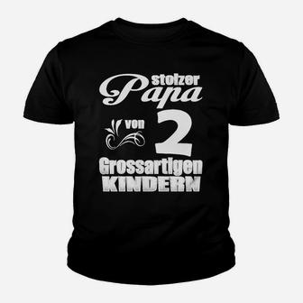 Stolzer Papa von 2 großartigen Kindern Kinder Tshirt, Herrliches Vatertagsgeschenk - Seseable