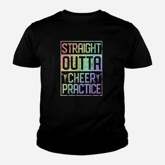 Straight Outta Cheer Practice Cheerleading Gift Kid T-Shirt - Seseable