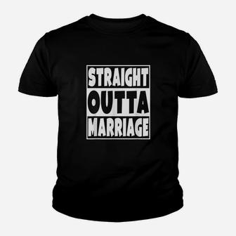 Straight Outta Marriage Funny Divorce Gift Kid T-Shirt - Seseable