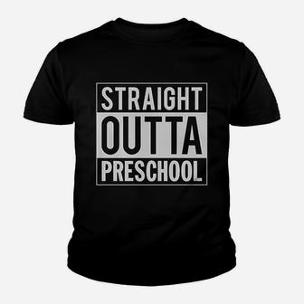 Straight Outta Preschool Graduation Funny Gift Kid T-Shirt - Seseable