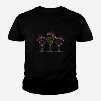 Strass-Weinglas Schwarzes Kinder Tshirt, Elegante Mode für Weintrinker - Seseable