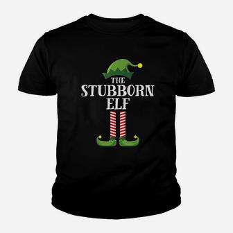 Stubborn Elf Matching Family Group Christmas Party Kid T-Shirt | Seseable CA