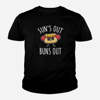 Suns Out Buns Ou Hot Dog Summer Grilling Gift Kid T-Shirt - Seseable
