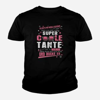 Super Coole Tante Werde Und Rocke Es Kinder T-Shirt - Seseable