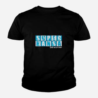 Super Hansa Grafik-Kinder Tshirt in Schwarz, Stilvolles Design für Fans - Seseable