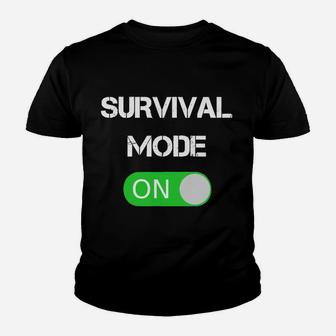 Survival Mode On Grafik-Kinder Tshirt in Schwarz, Outdoor Abenteuer Tee - Seseable
