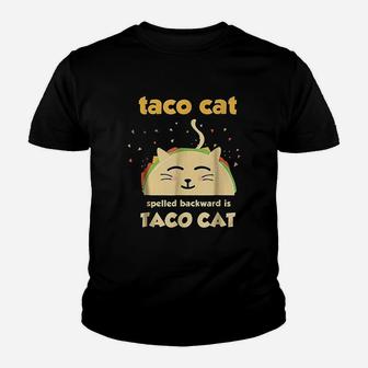 Taco Cat Tacocat Spelled Backward Is Tacocat Kid T-Shirt - Seseable