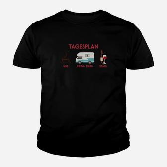 Tagsplan Wein Camping Auto Kinder T-Shirt - Seseable