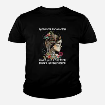 Tattooed Bookworm Inked And Educated Kid T-Shirt - Seseable