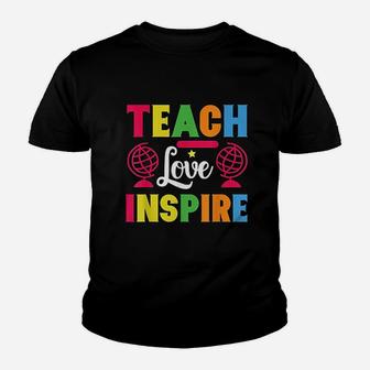 Teach Love Inspire Gift For Teacher Teacher Teaching Gift Kid T-Shirt - Seseable
