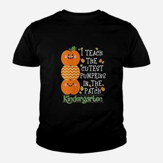 Teach The Cutest Pumpkins In Patch Kindergarten Halloween Kid T-Shirt - Seseable
