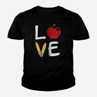 Teacher Love Teaching Apple Elementary School Kid T-Shirt - Seseable