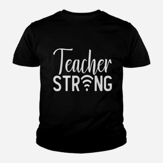 Teacher Strong Wifi Sign Distance Learning Virtual Teacher Kid T-Shirt - Seseable