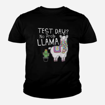 Teachers Testing Day Test Day No Prob Llama Teacher Kid T-Shirt - Seseable