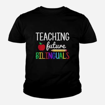 Teaching Future Bilinguals Bilingual Spanish Teacher Kid T-Shirt - Seseable