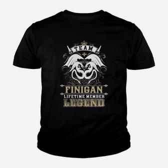 Team Finigan Lifetime Member Legend -finigan T Shirt Finigan Hoodie Finigan Family Finigan Tee Finigan Name Finigan Lifestyle Finigan Shirt Finigan Names Kid T-Shirt - Seseable