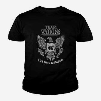 Team Watkins Lifetime Member Family Surname Kid T-Shirt - Seseable
