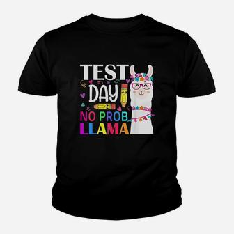 Test Day No Prob-llama Llama Teacher Kid T-Shirt - Seseable