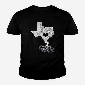 Texas Roots I Love Texas With Roots And Heart Youth T-shirt - Seseable