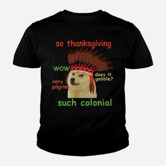 Thanksgiving Doge Meme Funny Shinu Iba Dog Top Kid T-Shirt - Seseable