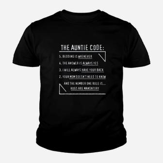 The Auntie Code Christmas Present From Niece Nephew To Aunt Kid T-Shirt - Seseable
