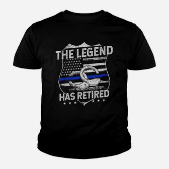 The Legend Has Retired Police Officer Retirement Gift Kid T-Shirt - Seseable