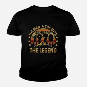 The Man Myth Legend January 1970 Vintage 1970 Kid T-Shirt - Seseable