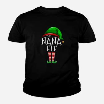 The Nana Elf Family Matching Group Christmas Gift Grandma Kid T-Shirt - Seseable