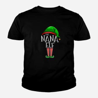 The Nana Elf Family Matching Group Christmas Grandma Kid T-Shirt - Seseable