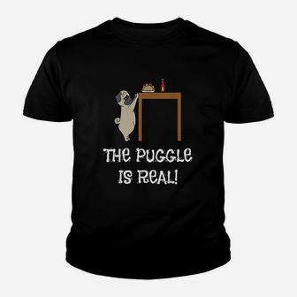 The Puggle Is Real Funny Dog Pun Taco Kid T-Shirt - Seseable