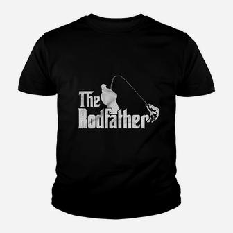 The Rodfather Godfather Parody Funny Retirement Fishing Humor Funny Fisherman Kid T-Shirt - Seseable