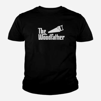 The Woodfather Woodworking Carpenter Dad Kid T-Shirt - Seseable