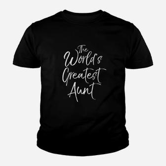 The Worlds Greatest Aunt Fun Cute Coolest Auntie Kid T-Shirt - Seseable