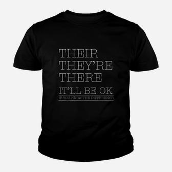 Their They Are There Grammar Funny English Teacher Gift Kid T-Shirt - Seseable
