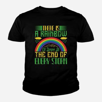 There Is A Rainbow Of Hope At The End Of Every Storm Kid T-Shirt - Seseable