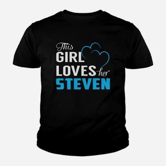 This Girl Loves Her Steven Name Shirts Kid T-Shirt - Seseable