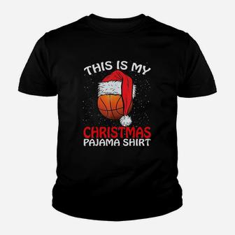 This Is My Christmas Pajama Basketball Christmas Kid T-Shirt - Seseable