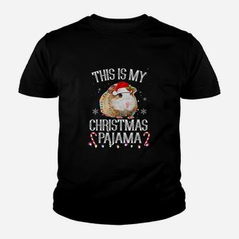 This Is My Christmas Pajama Guinea Pig Christmas Lights Kid T-Shirt - Seseable