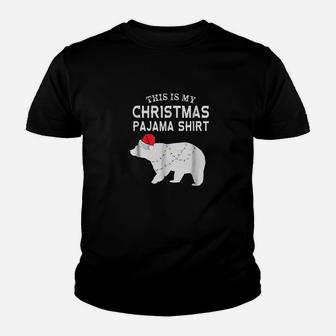 This Is My Christmas Pajama Polar Bear Funny Kid T-Shirt - Seseable