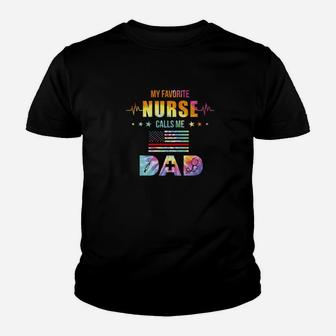 Tie Dye My Favorite Nurse Calls Me Dad Fathers Day Gift Premium Kid T-Shirt - Seseable