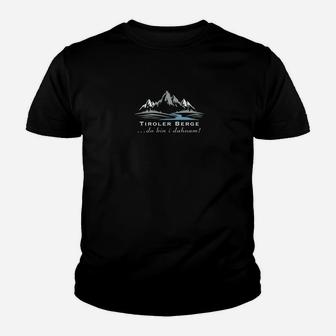 Tiroler Berge Herren Kinder Tshirt Schwarz, Lebe die Berge Motiv Tee - Seseable