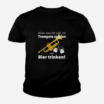 Trompete & Bier Herren Kinder Tshirt, Musiker und Bierliebhaber Design - Seseable