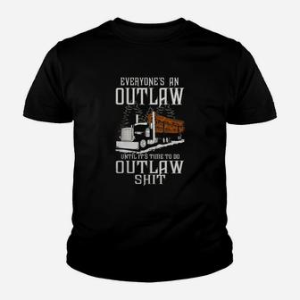 Truck Driver Log Hauler Outlaw Tshirts Kid T-Shirt - Seseable